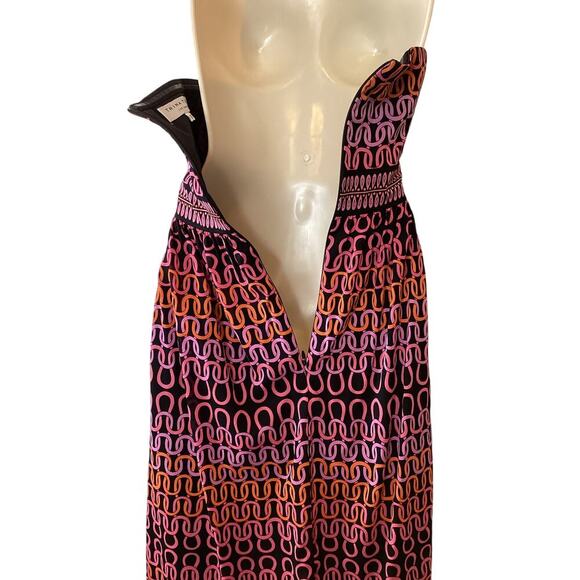 TRINA TURK Silk Dress the Campania Loop Halter Cocktail Dress Women's Size 10 - Picture 12 of 16